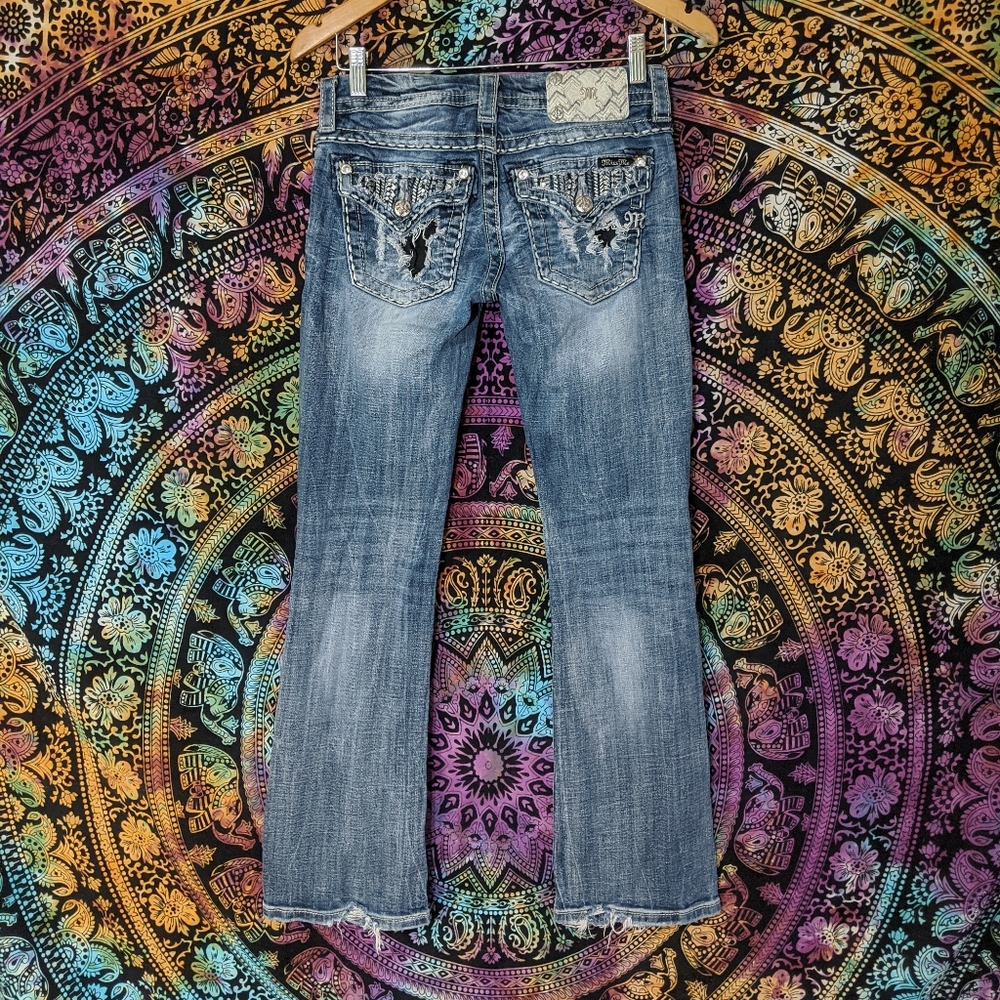 Miss Me sz 26 x 30.5 bling flap distressed